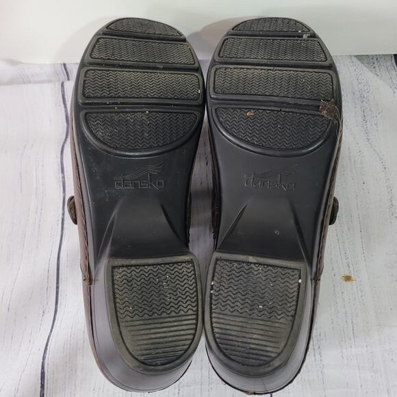 Dansko Size 42 Solstice Brown Brush Off Leather Shoes Slip-On Workwear Comfort - Picture 6 of 10